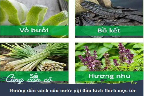 nấu nước gội đầu kích thích mọc tóc